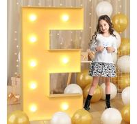 Lettre géante LED de 100 cm - 3,3 pi Éclairée, Lettre E, Signe de chapiteau en mosaïque, Lampes à lettres LED pour la Saint-Valentin, anniversaire, Noël, Nouvel An