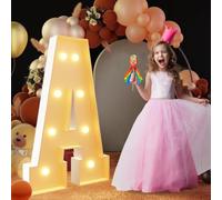 Lettre géante LED de 120 cm - 4 pi Luminescente A, Lettre de Chapiteau Mosaïque Lumineuse, Lampes à Lettres LED pour la Saint-Valentin, Anniversaire, Noël, Nouvel An