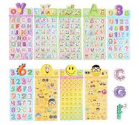 Lettre Gommettes Autocollantes Stickers Scrapbooking Enfant Kawaii Aesthetic Chiffre Animaux Numero Alphabet Garçon Alphanumériques Adhesives Feuilles Adhésif Lettrage Colorful 9 Feuilles 270+ Motifs