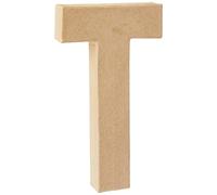 Creotime papier mâché lettre T 20,5 cm Marron
