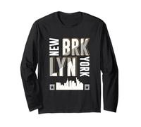 Lettre graphique de New York Brooklyn City, NY Skyline Manche Longue