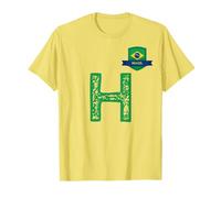 Lettre H Drapeau du Brésil Yw T-Shirt