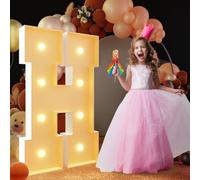 Lettre H géante lumineuse à DEL de 120 cm, panneau lumineux en mosaïque pour chapiteau, lettres LED pour Saint-Valentin, anniversaire, Noël, Nouvel An