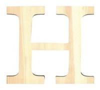 Lettre H - Hauteur 11,5 cm - Bois découpé Marron G