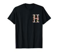 Lettre H Monogramme Floral carême Rose helléborus Alphabet T-Shirt