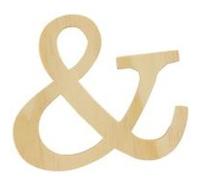 Lettre & - Hauteur 13,5 cm - Bois découpé Marron G