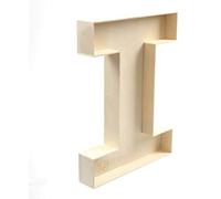 Lettre I en bois brut à remplir faite à la main, boîte aux lettres A-Z à remplir