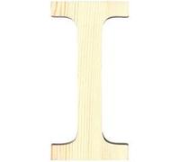 Lettre I - Hauteur 19 cm - Bois découpé Marron G