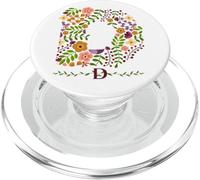 Lettre initiale aquarelle florale D pour femme PopSockets PopGrip pour MagSafe