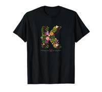 Lettre initiale aquarelle florale K pour femme T-Shirt