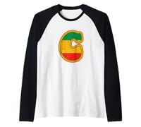 Lettre Initiale C Monogramme Noir Mois de l'histoire Couleurs rétro Manche Raglan