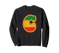 Lettre Initiale C Monogramme Noir Mois de l'histoire Couleurs rétro Sweatshirt