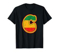 Lettre Initiale C Monogramme Noir Mois de l'histoire Couleurs rétro T-Shirt