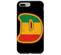 Lettre Initiale D Monogramme Noir du Mois de l'histoire rétro Couleurs Coque pour iPhone 7 Plus/8 Plus