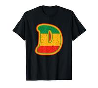 Lettre Initiale D Monogramme Noir du Mois de l'histoire rétro Couleurs T-Shirt