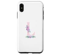Lettre Initiale « L » pour Femme et Ruban Rose Vichy Floral Coque pour iPhone XS Max