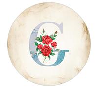 Lettre initiale monogramme de l'alphabet G - Plaque décorative en métal pour intérieur et extérieur - Étanche - Vintage - En aluminium - Pour salle à manger, cuisine - 30,5 x 30,5 cm - Rond