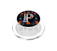 Lettre Initiale P Monogramme Floral botanique ornemental PopSockets PopGrip pour MagSafe