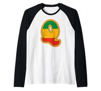 Lettre Initiale Q Monogramme Noir du Mois de l'histoire rétro Couleurs Manche Raglan