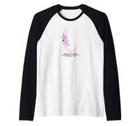 Lettre Initiale « U » pour Femme et Ruban Rose Vichy Floral Manche Raglan