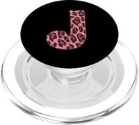 Lettre J Guépard Imprimé Léopard Rose Initiale Zèbre Assorti PopSockets PopGrip pour MagSafe