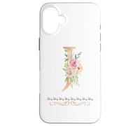 Lettre J initiale aquarelle pour femme Rose poudré Coque pour iPhone 16 Plus