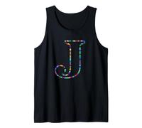 Lettre J Initiale Nom Monogramme étoiles colorées Débardeur