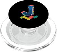 Lettre J Maître Builder Alphabet Nom de Famille Blocs de Construction PopSockets PopGrip pour MagSafe