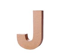 Lettre J papier mâché avec volume alt. 10 cm. épaisseur 1,7 cm.