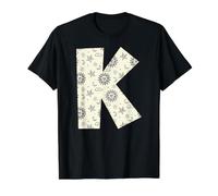 Lettre K Alphabet céleste Initiale Monogramme T-Shirt Graphique avec Valeur, Homme, Noir, M