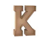 Lettre K décorative en bois, 3D, hauteur 100 cm