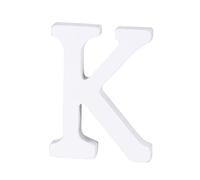 Lettre K Décorative en Bois Blanc 8cm, Debout | Décor Simple pour Tables et Étagères, Présentation Autonome, Accessoires pour Photobooth et Fêtes