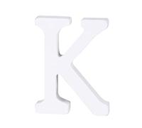Lettre K Décorative en Bois Blanc 8cm, une Pièce, DIY | Décoration de Lettres pour Fête, Photo Prop, Pose Stable sur Table, Mur et Étagère, Usage Mariage