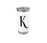 Lettre K élégante initiale monogramme typographie cadeau Gobelet isotherme en acier inoxydable double paroi