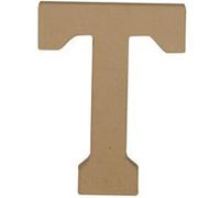Décopatch AC871C - Un support en papier brun mâché 15,4x2,5x20 cm, Lettre majuscule T