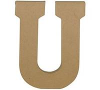 Décopatch AC872C - Un support en papier brun mâché 16x2,5x20 cm, Lettre majuscule U
