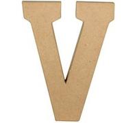 Décopatch AC873C - Un support en papier brun mâché 15,3x2,5x20 cm, Lettre majuscule V