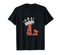 Lettre L Couleur Corail + Couronne Graphique Corail T-Shirt