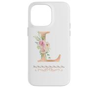 Lettre L Initiale Aquarelle pour Femme Rose poudré Coque pour iPhone 14 Pro Max