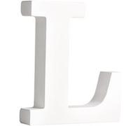 Rayher 62663000 lettre en bois MDF "L", p. décoration, 11cm épaisseur 2cm, blanc