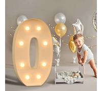Lettre LED S Alphabet Up Signe pour La Maison Fête Anniversaire Mariage LED Lettre Lampe De Noël Maison Bar Décoration, 0, 100CM