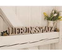 Lettre "Lieu préféré" en MDF aspect bois, 75 cm de long, lettres en bois