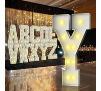 Lettre lumineuse de 91 cm pour chapiteau - Grand panneau LED pour fête, décorations d'anniversaire, remise de diplôme, bal, fête prénatale (lettre Y)