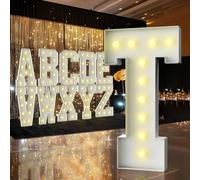 Lettre lumineuse de 91 cm pour chapiteau - Grand panneau LED pour fête, décorations d'anniversaire, remise de diplôme, bal, fête prénatale (lettre T)