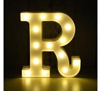 Lettre lumineuse LED 3D, 22 cm lettre R