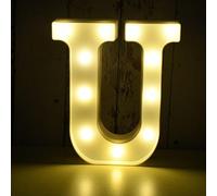 Lettre lumineuse LED 3D, 22 cm lettre U
