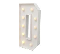 Lettre lumineuse LED décorative d'anniversaire avec 10 ampoules blanches | Lettre décorative LED à piles pour mariage et fête, décoration lumineuse autoportante