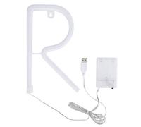Lettre lumineuse LED décorative en forme d'alphabet anglais, lampe à batterie, USB, double usage, étanche, économie d'énergie, lumière chaude et lumineuse pour proposition de (Lettre R)