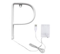 Lettre lumineuse LED décorative en forme de lettre de l'alphabet anglais, blanc chaud, alimentée par batterie, USB, réutilisable, économie d'énergie, décoration murale pour (Lettre P)
