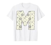 Lettre M Alphabet céleste Initiale Monogramme T-Shirt Graphique avec Valeur, Homme, Blanc, S
